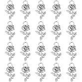 PATIKIL 50pcs Rose Charm Mini Rose Flower Pendant Charm Bulk Vintage Metal DIY for Jewelry Making Bracelet Earring Necklace