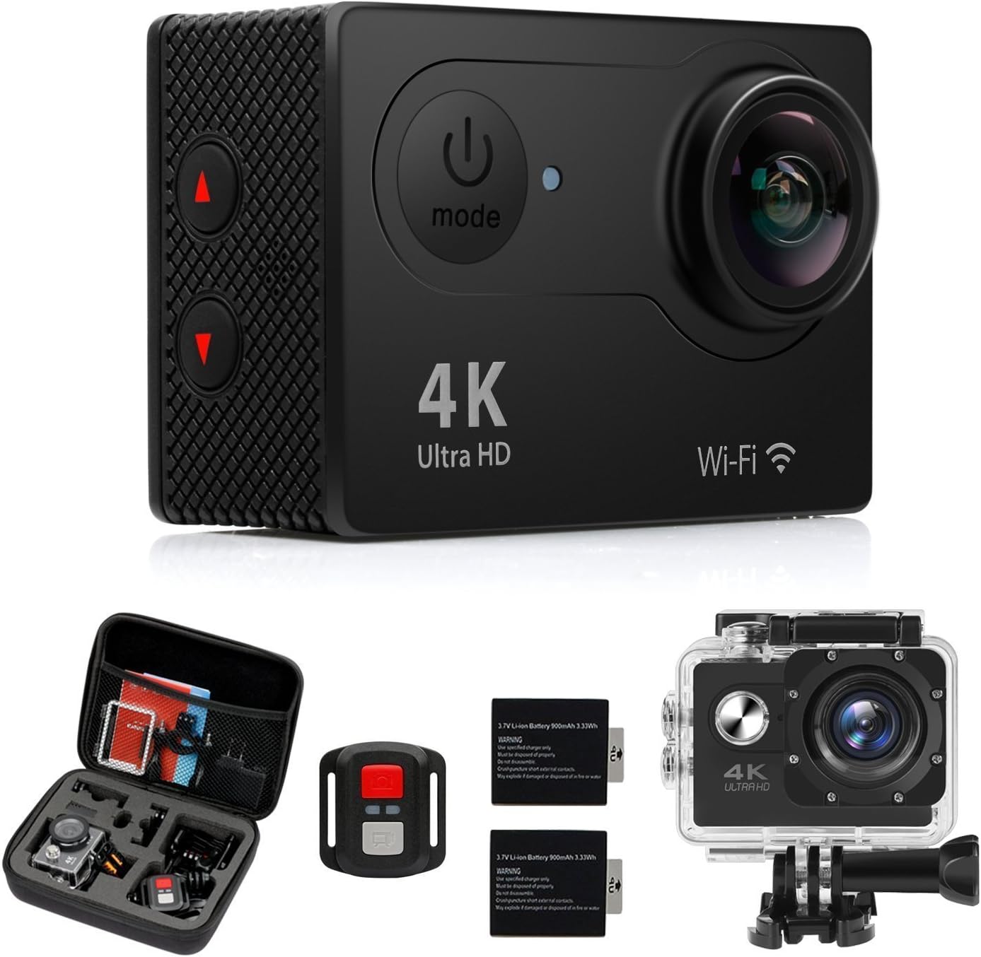 4K WiFi Sports Action Camera Ultra HD Waterproof DV Camcorder 12MP 170 Degree Wide Angle