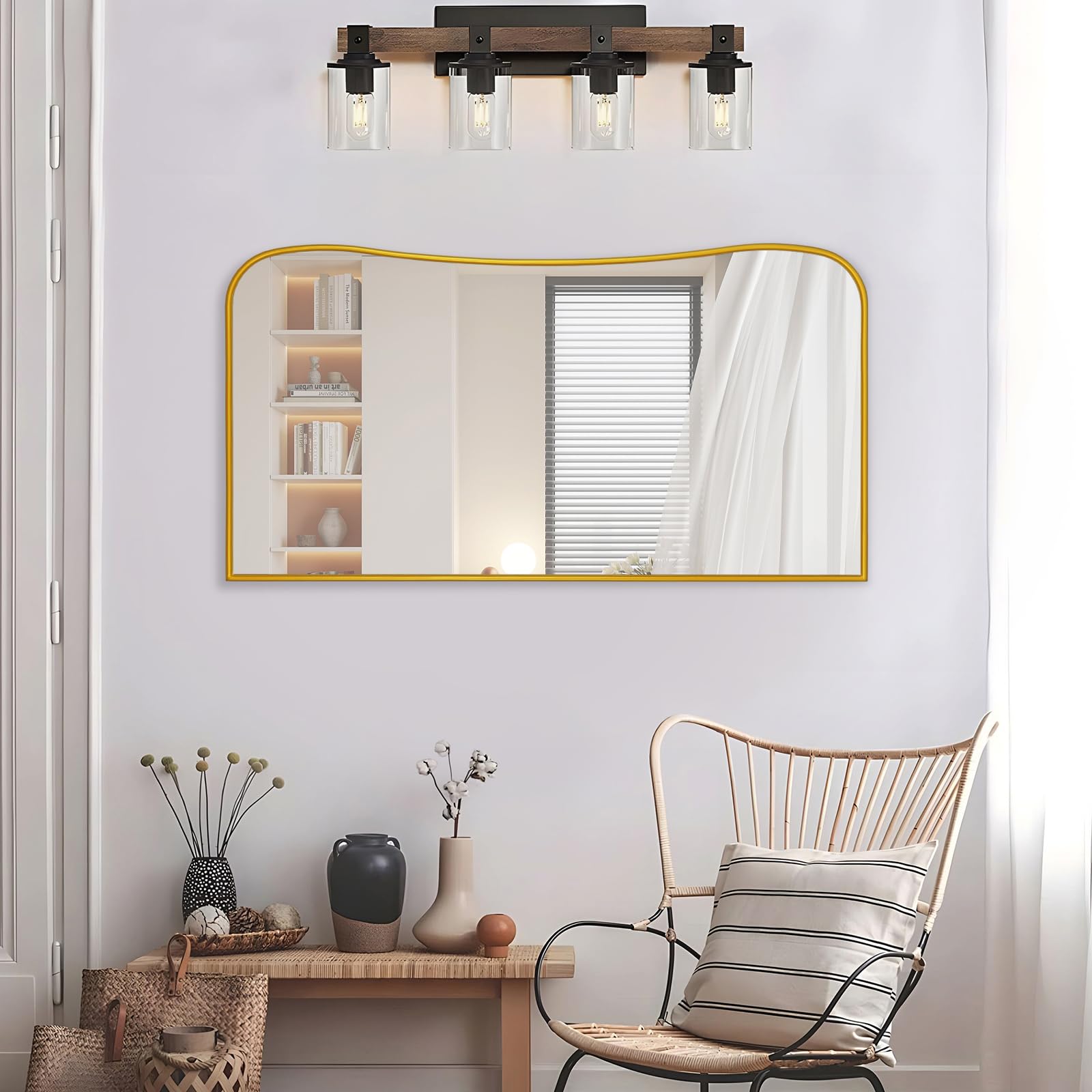 POZINO Gold Rectangular Mirrors, 23.6