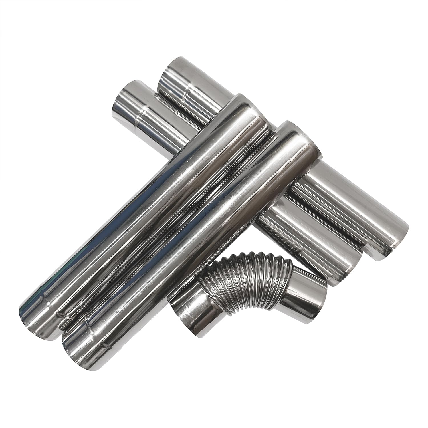 4 Stove Pipe and 90 Degree Elbow Pipe 2.36 inch Camping Wood Stove Chimney for Tent TAISOCA Elbow Chimney for Camping