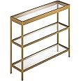 Henn&Hart 36" Wide Rectangular Console Table in Brass, Entryway Table, Accent Table for Living Room, Hallway