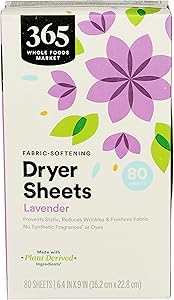 365 by Whole Foods Market, Fabric-Softening Dryer Sheets, Lavender, 80 Count
