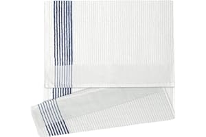 DEVANT SPORT TOWELS Devant Sports Towels Extra Large Caddy Golf Towel, White/Navy Stripes