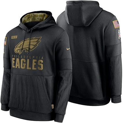 men's philadelphia eagles nike olive salute to service sideline therma performance pullover hoodie