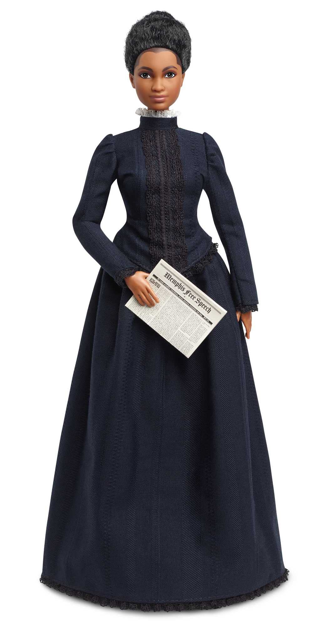Barbie Ida B. WellsInspiring Women Doll Wearing Blue Dress, with Newspaper Accessory, Gift for Collectors and Kids Ages 6+