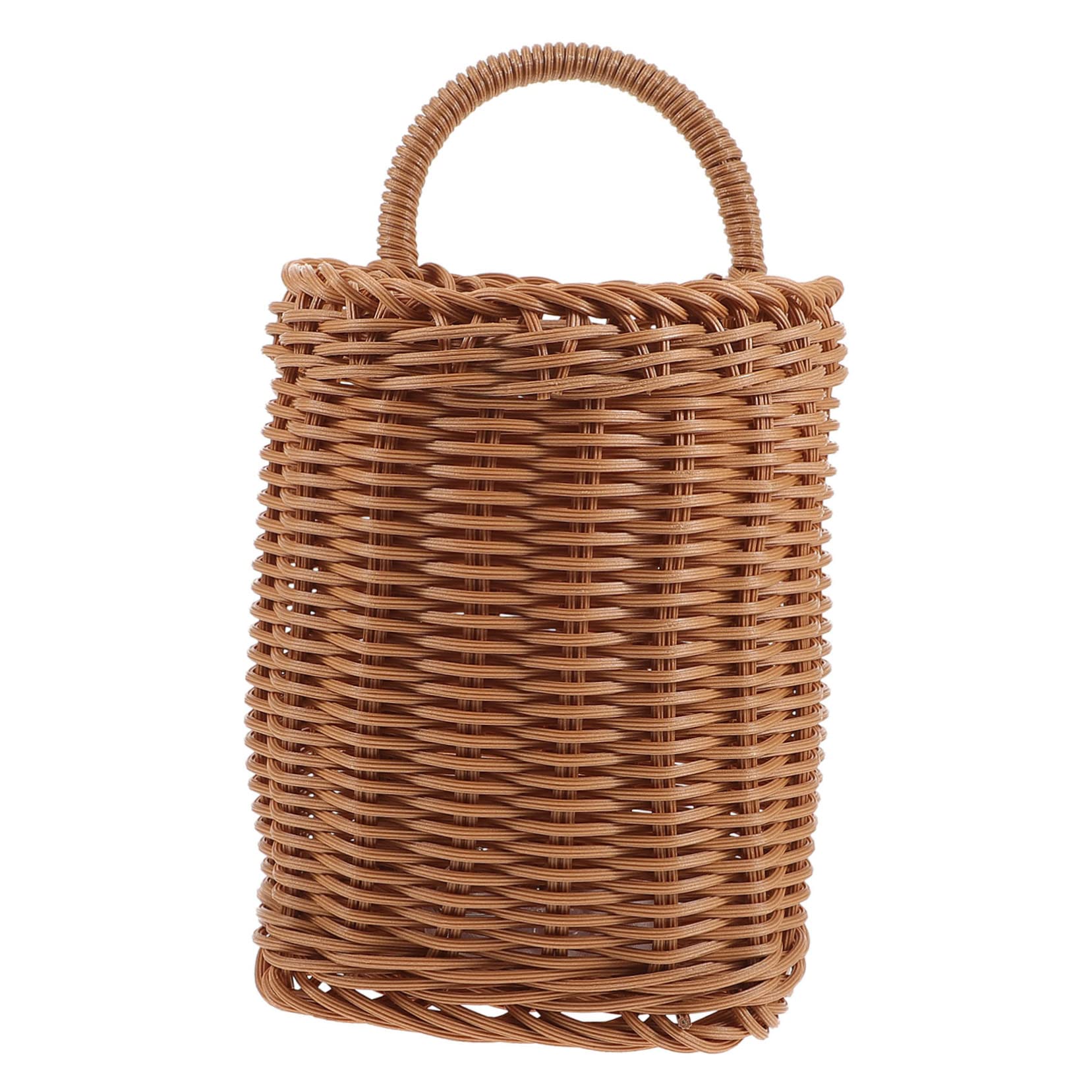 KOMBIUDA Imitation Rattan Hanging Basket for Wall Decoration and Storage Lightweight Floral Organizer for Home Garden Balcony Chic Pastoral Style for Sundries
