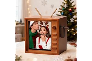 Boîte à rabat pour photos personnalisée, album photo personnalisé à manivelle avec lumière, cadre de livre à rabat personnali