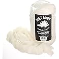 Woolbuddy Needle Felting Wool, Handmade Carded Core Wool for Wool Felting, White Wool Roving for Wet Painting, DIY Drier Balls and Felting Pad, Felting Supply and Bulk Chunky Yarn (8oz)