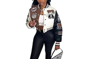 VOIKERDR Button Down Shirts for Women Outerwear Windbreaker Varsity Jacket for Women Fall Lightweight Jacket 2024