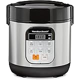 Hamilton-Beach 37524 Compact Multi Cooker, 1.5 Quart, with Rice Cooker, Egg Cooker, Slow Cooker, Food Steamer and Cereal Func