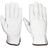 12 Pairs Heavy Duty Durable Leather Work Gloves for Truck Driving, Warehouse, Gardening, Construction, Hand Protection