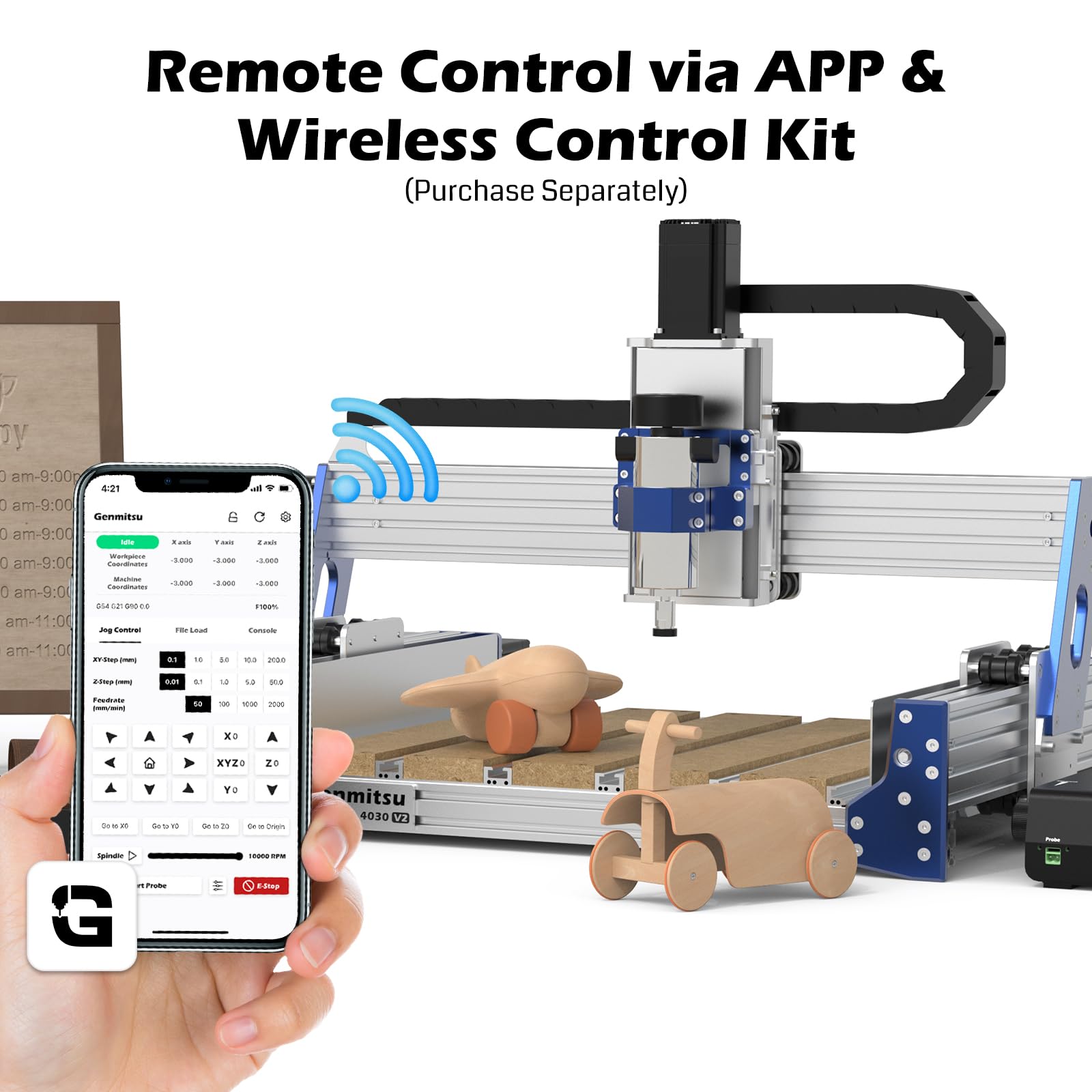 Genmitsu CNC Router Machine PROVerXL 4030 V2, Fast Speed for Wood Metal Acrylic PCB MDF, Upgrade 3 Axis Engraving Machine with Closed-Loop Motor and Ball Screw, Working Area 400 x 300 x 110mm