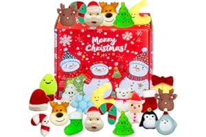 XINGE 24 Pcs Christmas Mochi Squishy Toys,Mini Cute Squeeze Toy Stress Reliever Anxiety Packs for Kid Party Favors,Christmas Miniatures (Christmas)