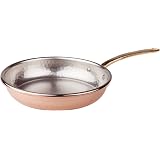 Pentole Agnelli Padella In Rame Martellato Stagnato 24 Cm – Manico In Ottone – Fatto A Mano