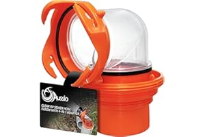 Aussio Clear RV Sewer Hose Elbow with 4-in-1 Adapter 360-Degree Rotation and Odor-Tight Protection Fits 4 Sizes of Dump Station Inlets