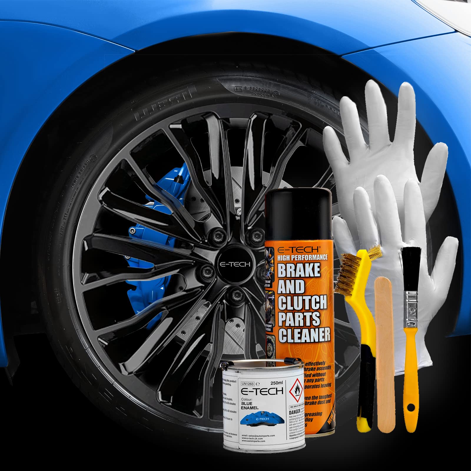 BITS4REASONS - NEW FORMULA E TECH BRAKE CALIPER PROFESSIONAL GRADE PAINT KIT- PERFORMANCE HIGH TEMPERATURE RATED TO 220 C BLUE