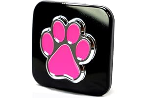 LFPartS Bear Dog Paw Foot 3D Emblem Trailer Hitch Cover Tube Plug (Fits 2" Receivers, HOT Pink)