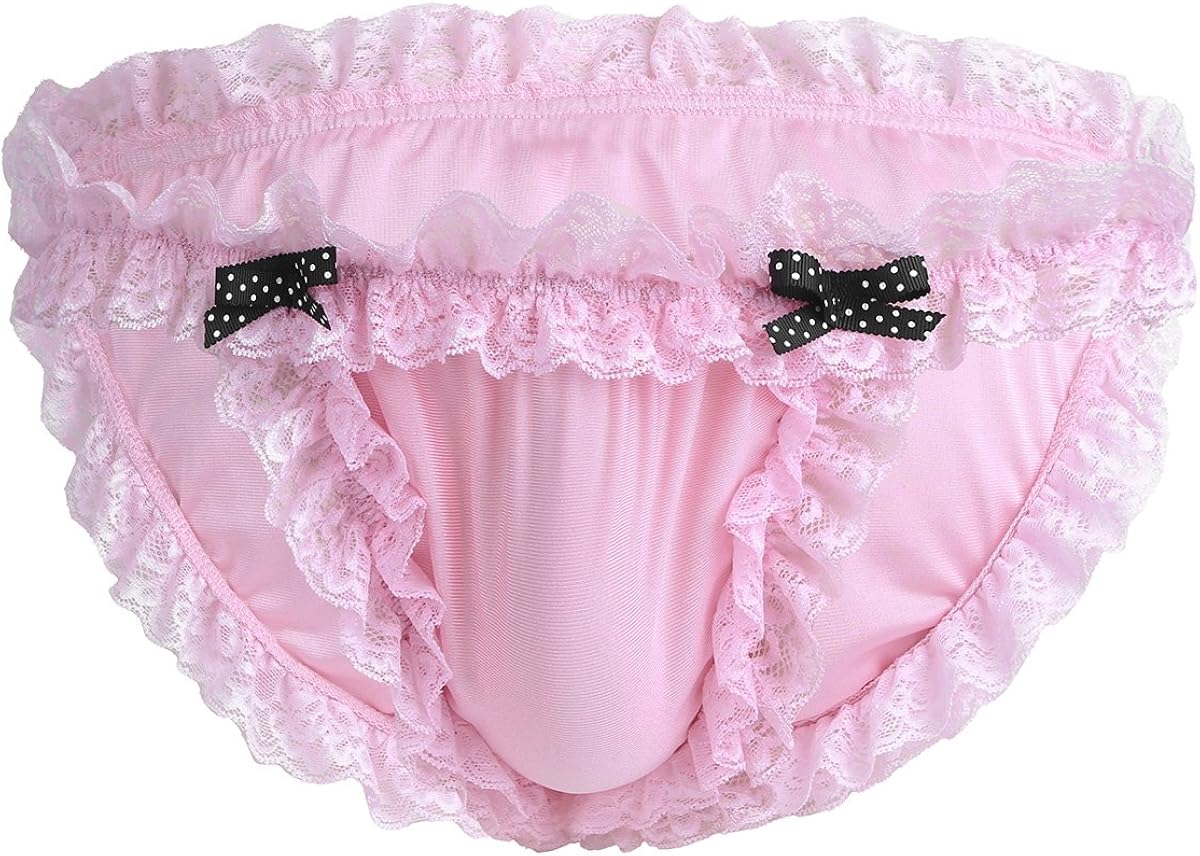 iixpin Männer Sissy Pink Hose Lingerie Reizwäsche Thong Tanga Herren