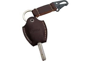 MEEBOY handmade leather car key sleeve for broken key car key cover for men and women (Coffee)