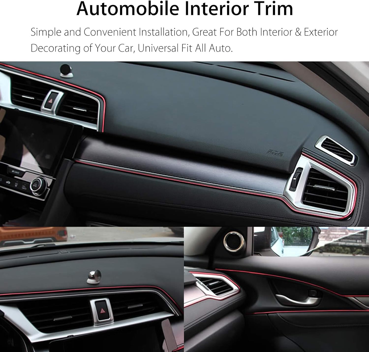 Amazon Com Eeekit Car Interior Trim Red 5m Car Door Gap Edge