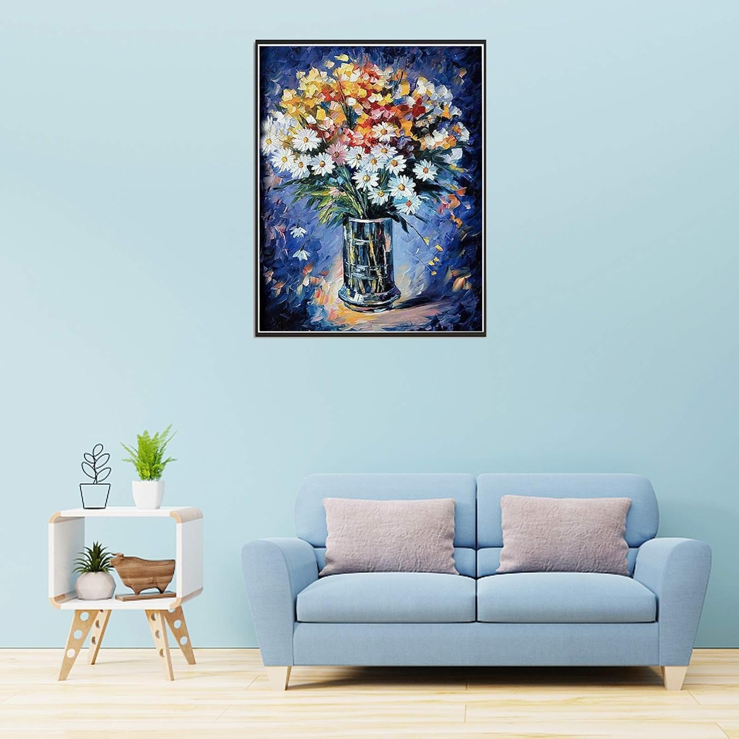 QYSFriday Paint by Numbers for Adults,16 x 20 Inches Beautiful Flower Daisies Painting by Numbers Kit on Canvas Drawing Paintwork with Paintbrushes Without Frame - Image 5