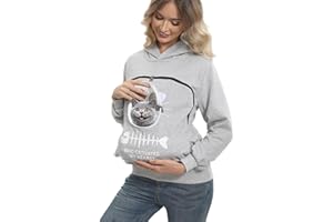 Erbacan Pet Carrier Hoodie-Cat Pouch Sweatshirt-Pullover Hoody Kitty Carrying Holder Kangaroo Breathable Unisex Hoodies