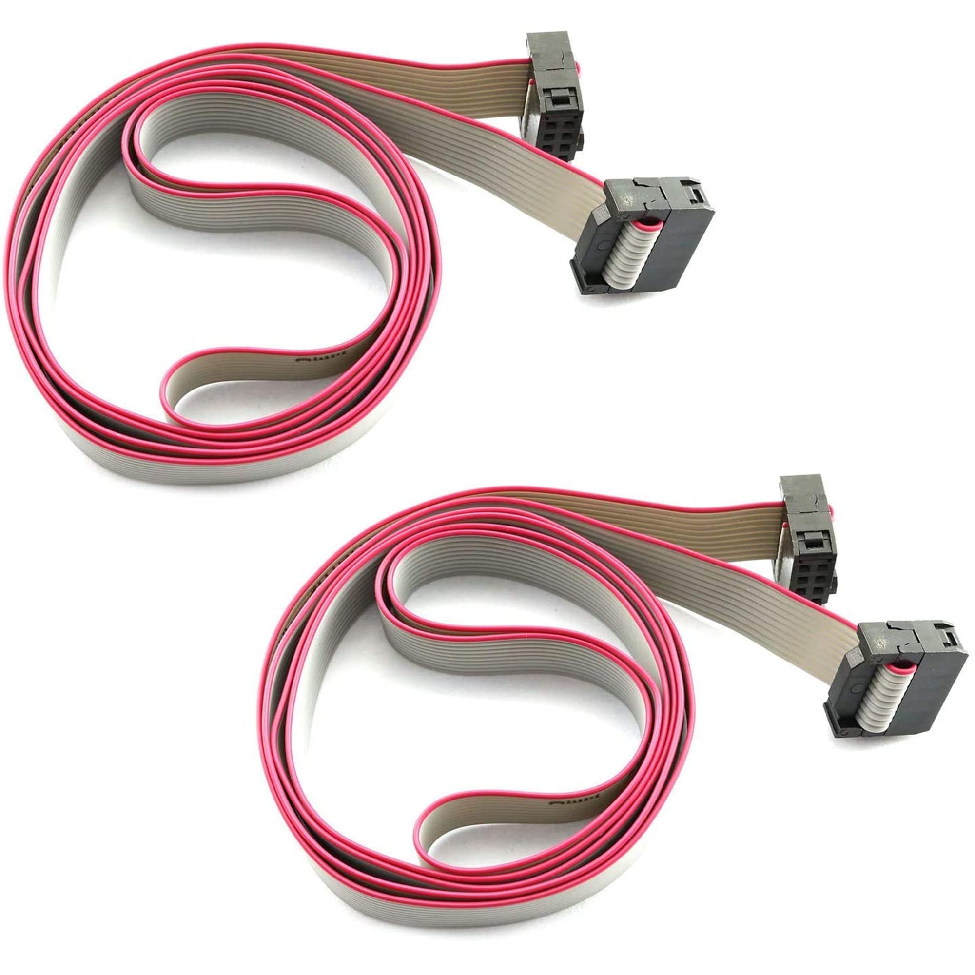 Photo 1 of LIANSHU 2Pack Flat Ribbon Cable 2.54mm Pitch 2 Row 10 Pin Female to Female Wires IDC Ribbon Connector L=1M/ 3.3FT