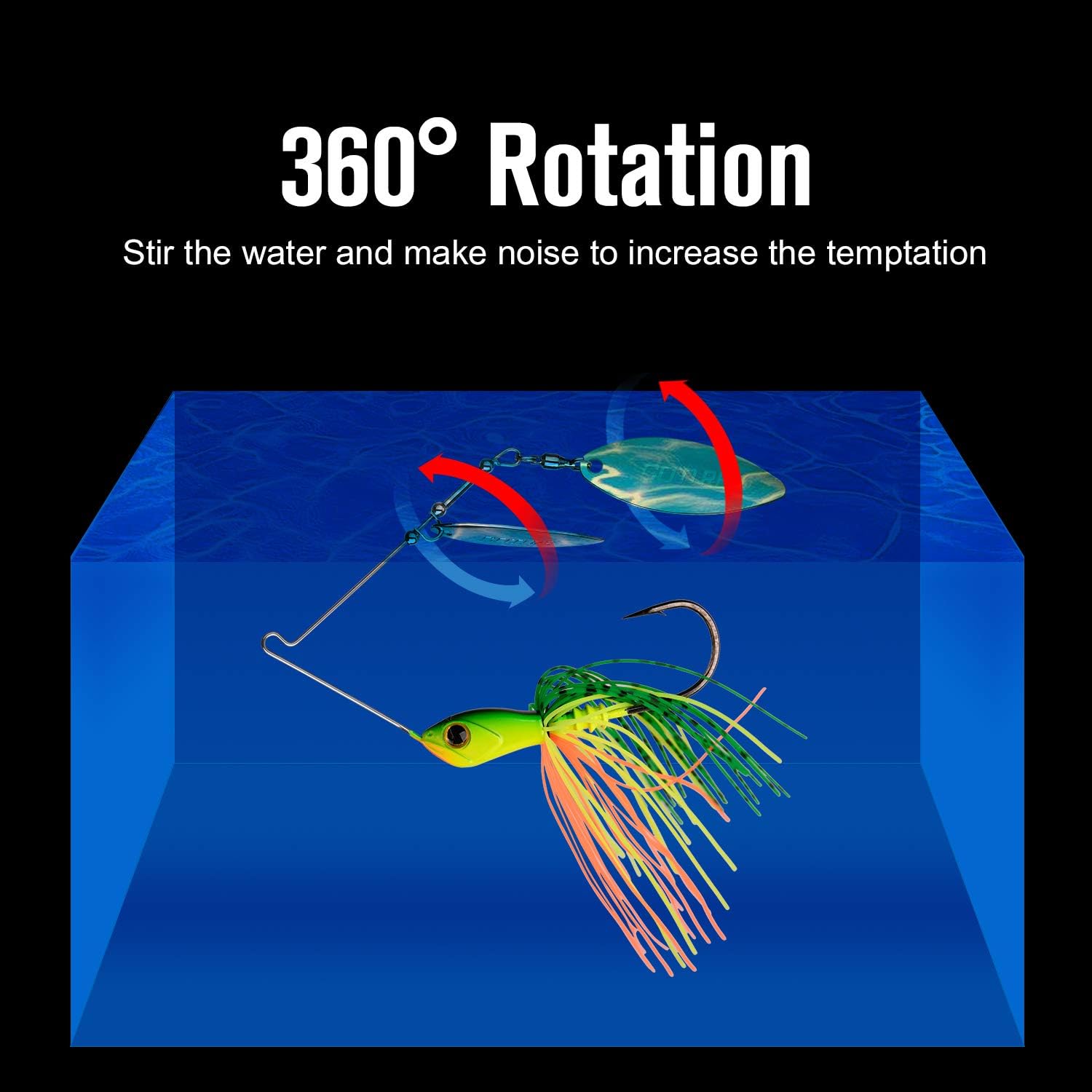 Goture Bass Fishing Lures Spinner Baits Jigs Kit for Bass Fishing Bladed Freshwater Saltwater Metal Double Willow Blade Spinnerbaits Rooster Tail for Salmon Pike Trout Walleye Jigs（3/8 1/2oz） : Sports & Outdoors
