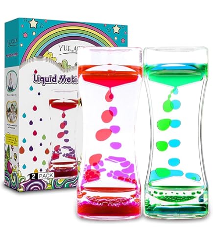 Jouet sensoriel apaisant Décoration de bureau Sablier liquide relaxant pour l'anxiété Adultes Enfants