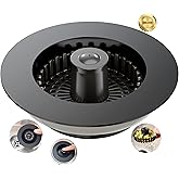 Sink Drain Strainer, 3 in 1 Kitchen Sink Drain Strainer, Kitchen Sink Stopper, Sink Drain Stopper, Sink Strainer with an Extra Anti-Clog Basket for US Standard 3-1/2'' Sink Hole, Brass Material Black