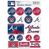 MLB Atlanta Braves Vinyl Sticker Sheet, 5" x 7"