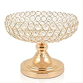 kolnlala Hollow-Carved Design Crystal Fruit Bowl Food Bowl for Table Centerpiece, Fruit/Artificial flowers Holder for your Counter,Elegant Crystal Bowl for Party table(Gold, 1PC)