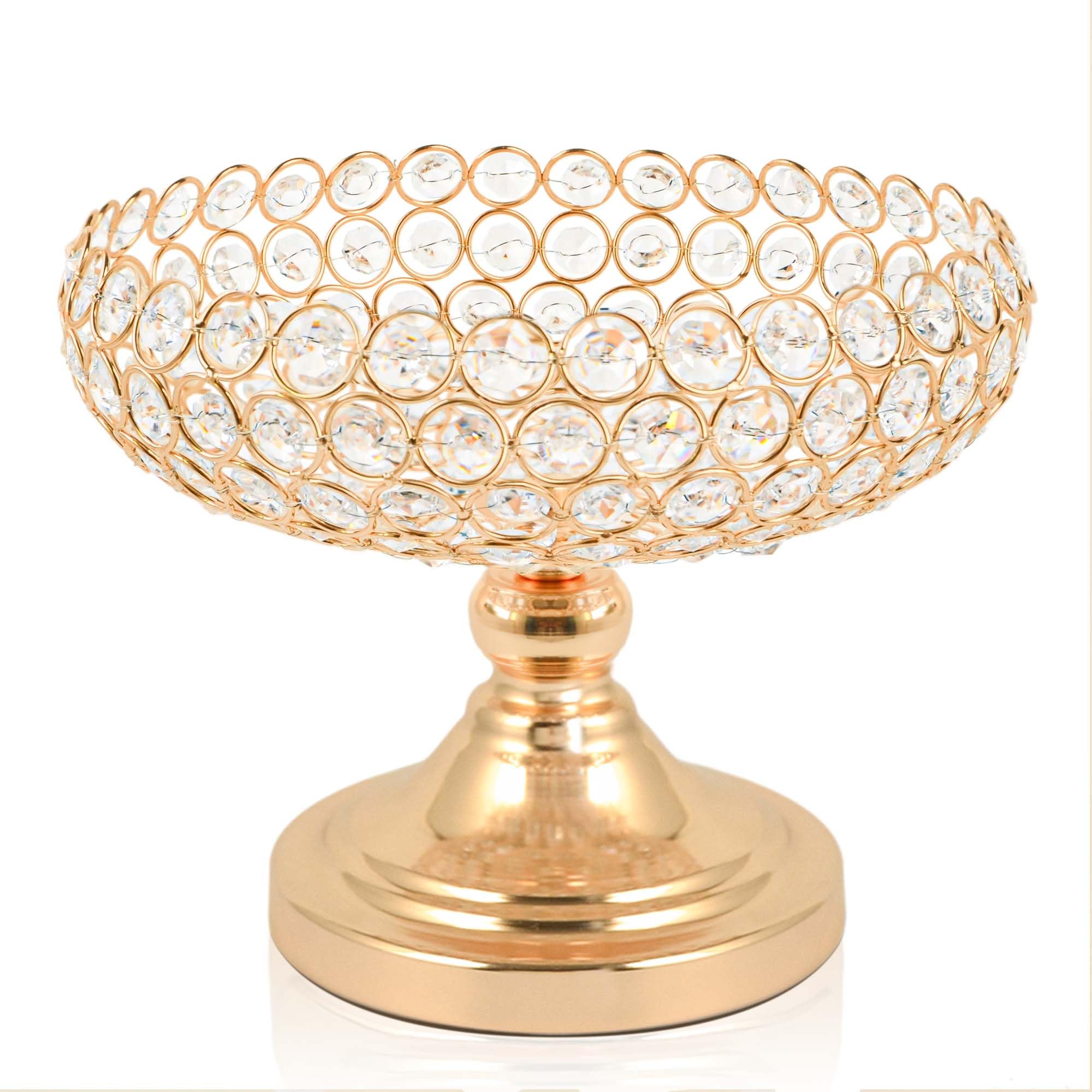 Photo 1 of kolnlala Hollow-Carved Design Crystal Fruit Bowl Food Bowl for Table Centerpiece, Fruit/Artificial flowers Holder for your Counter,Elegant Crystal Bowl for Party table(Gold, 1PC)