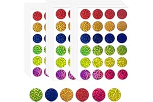 720Pieces of Shiny Adhesive Dots, Assorted Colors, Reward Sticker, Round Label, 30 Sheets Adhesive Labels, 6 Colors Glitter S