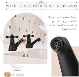 Wasserrhythm Victorian Basin Pillar Taps Pair Black Mono Cross Lever view 5