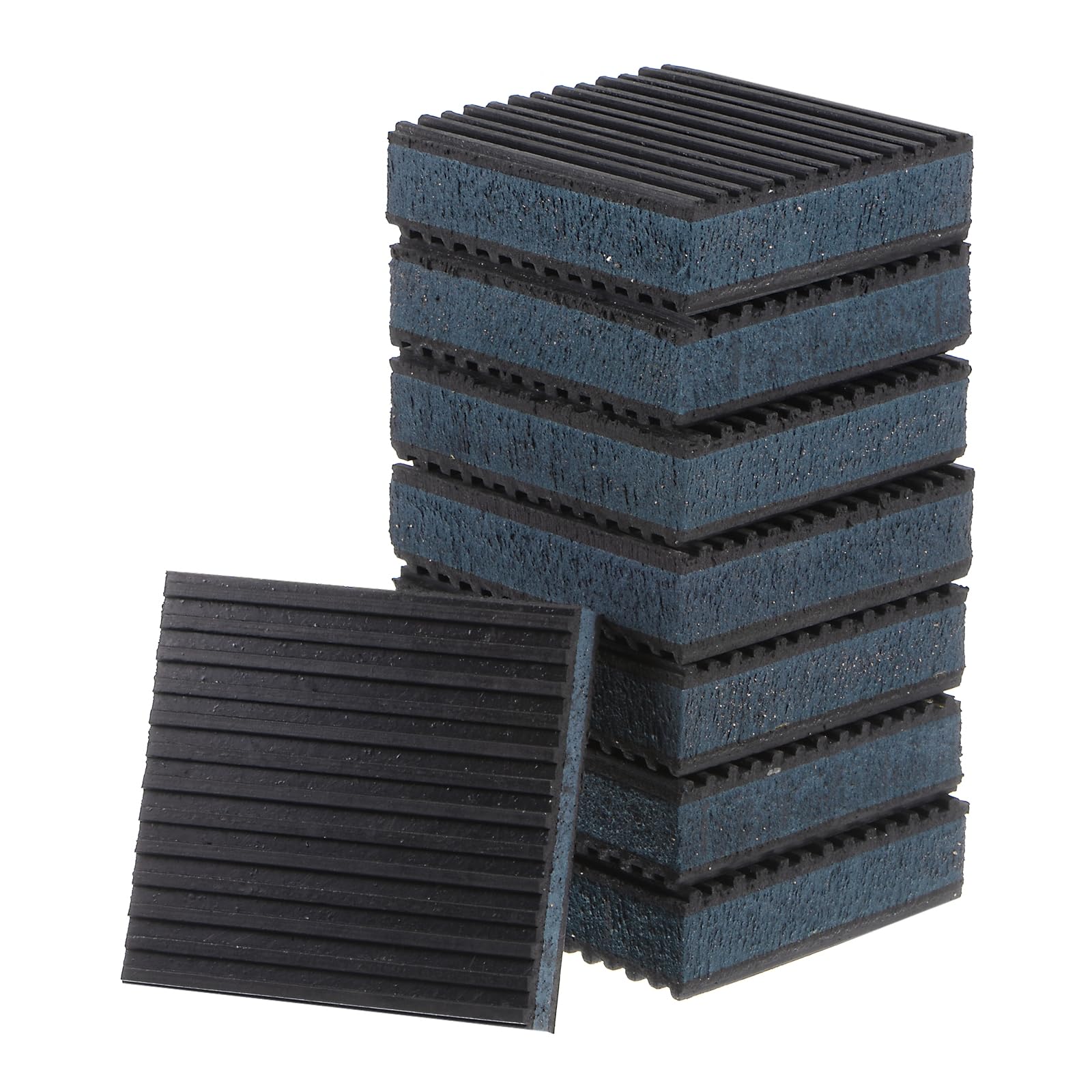 Kozelo 8pcs EVA Foam Rubber Anti Vibration Pads -[3"x3"x7/8"] Isolation Rubber Pads, Anti-Slip, for HVAC System and Washer, Black and Blue