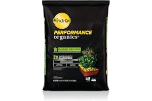 Miracle-Gro Performance Organics Raised Bed Mix - Organic and Natural Ingredients, Potting Soil Blended for Raised Bed Gardening, Grow More Vegetables, Flowers and Herbs (vs unfed plants), 1.3 cu. ft.