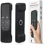 Remote Case for Apple Tv 4th Generation, Akwox Light Weight [Anti Slip] Shock Proof Silicone Remote Cover Case for New Apple Tv 4th Gen Siri Remote Controller with Lanyard (Black)