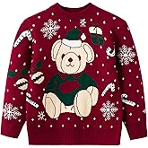 LittleSpring Little Boys Girls Ugly Christmas Sweater Crewneck Knit Cute Pullover