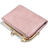 RNIEGA Wallet Women Small RFID Blocking Bifold Leather Wallets for Women Vintage Coin Purse With Zipper and Kiss Lock