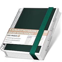 Yoment 5 Subject Notebook College Ruled with 5
