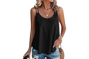RIROW Womens Tank Tops Eyelet Embroidary Sleeveless Spaghetti Strap Summer Tops Casual Boho Cami 2026 Trendy S-3XL