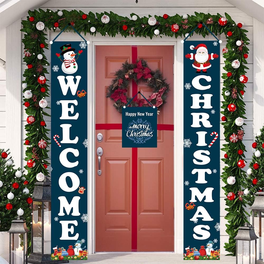 Amazon Com Lobkin Christmas Porch Sign Welcome And Merry