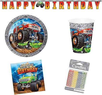 Amazon Com Monster Truck Birthday Party Supplies Monster Jam