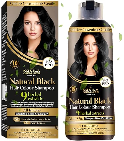 Amazon.com : K.o.k.i.l.a. NO PPD Shampoo Hair Colour - Black 400ml