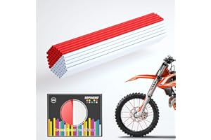 SOPINEKO 72Pcs Spoke Skins Covers Spoke Wraps Wheel Decoration for Motorcycle Bicycle Dirt Bike Wheelchair(Red & White)