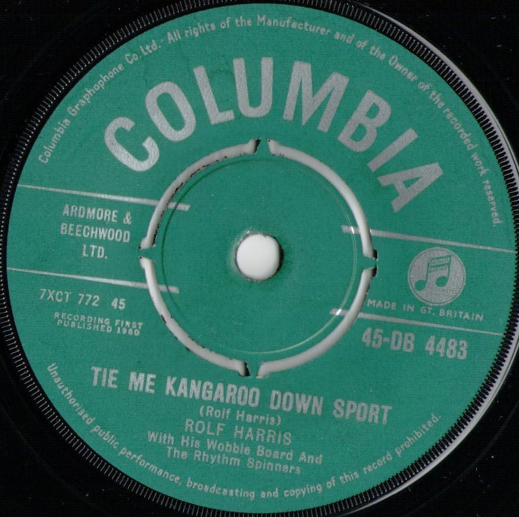 Rolf Harris Tie Me Kangaroo Down Sport 7" Single 1960 Columbia 45