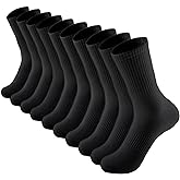 ACCFOD Womens Crew Socks Thin Cotton Long Socks Arch Support Casual Workout High Socks 5 Pairs
