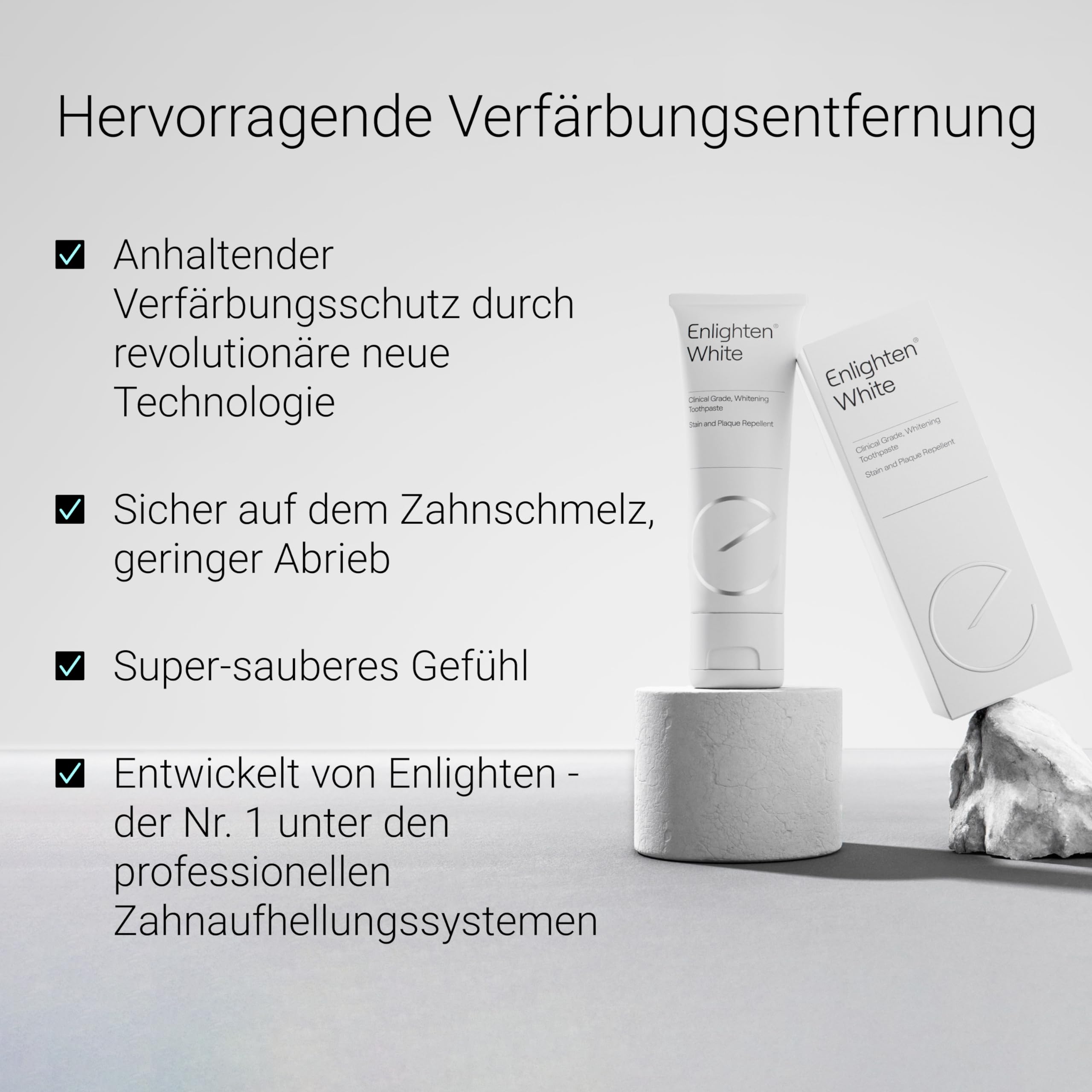 Enlighten White - Fluorid aufhellende Zahnpasta, 75 ml - Zahnschmelzschutz und Zahnaufhellung, für gesunde und strahlend weiße Zähne, von Zahnärzten empfohlen - 3 Stücke 3