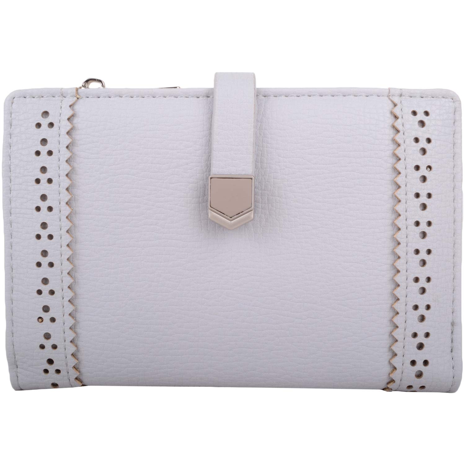 Womens Bi-Fold Faux Leather RFID Protected Money/Coin Holder/Purse - Stone